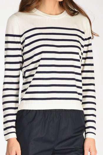 Maglia Rigata Bianco/blu Donna - 3