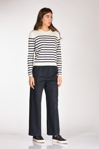 Maglia Rigata Bianco/blu Donna - 4