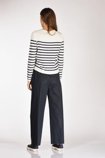 Maglia Rigata Bianco/blu Donna - 5