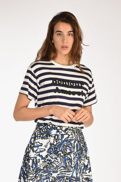 Tshirt Righe Bianco/blu Donna