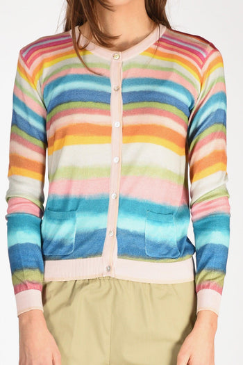 Maglia Stampata Azzurro/rosa/verde Donna - 3