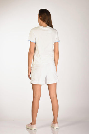 Saint Barth Tshirt Emilie Bianco/azzurro Donna - 5