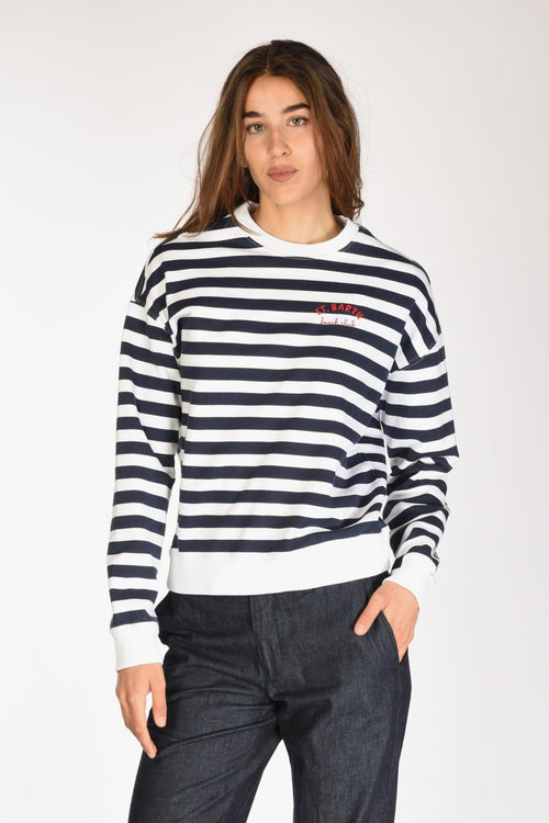 Saint Barth Felpa Righe Blu/bianco Donna