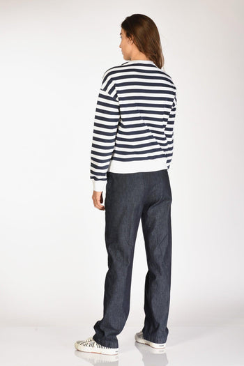 Saint Barth Felpa Righe Blu/bianco Donna - 5