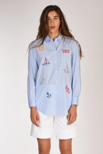 Saint Barth Camicia Brigitte Azzurro/bianco/multicolor Donna - 2