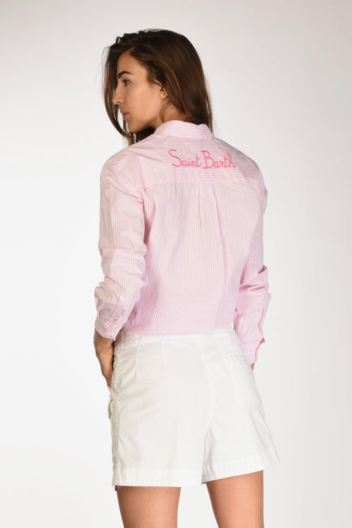 Saint Barth Camicia Brigitte Rosa/bianco Donna
