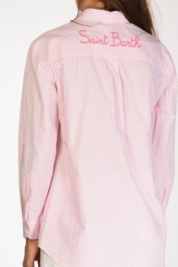 Saint Barth Camicia Brigitte Rosa/bianco Donna - 5