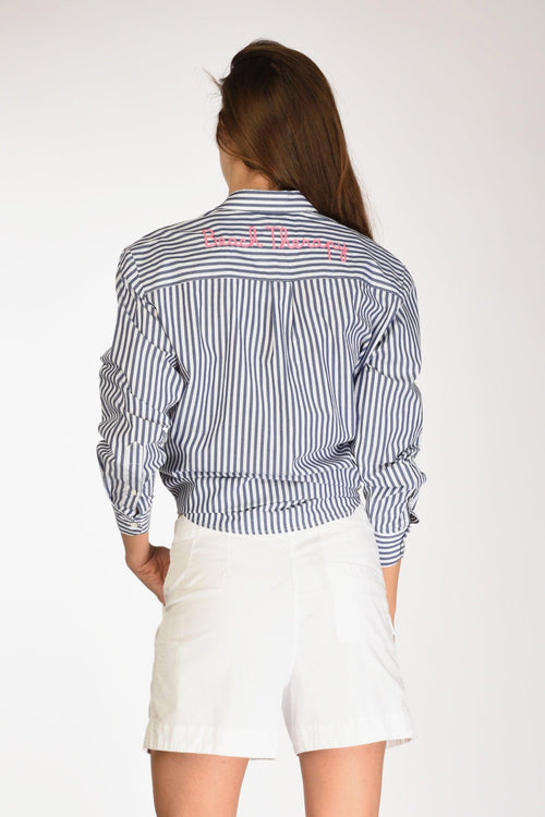 Saint Barth Camicia Brigitte Blu/bianco Donna