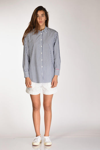 Saint Barth Camicia Brigitte Blu/bianco Donna - 3