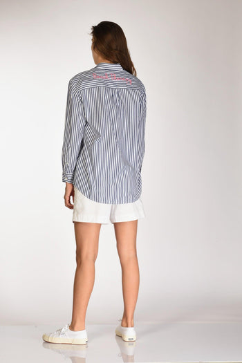 Saint Barth Camicia Brigitte Blu/bianco Donna - 6