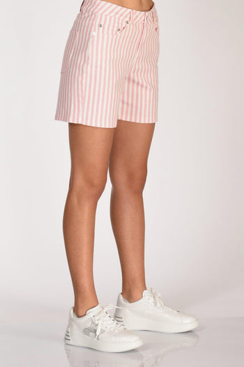 Saint Barth Bermuda Rigato Rosa/bianco Donna - 5