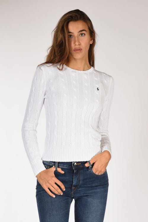 Maglia Treccia Bianco Donna