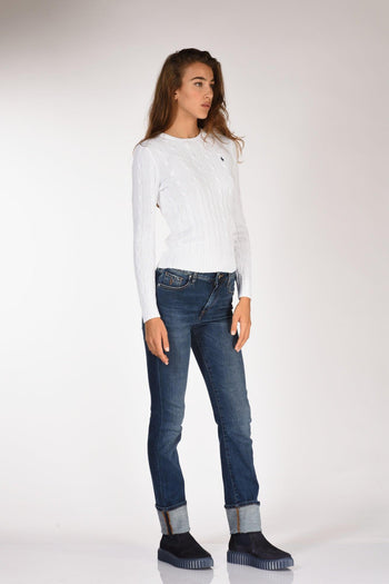 Maglia Treccia Bianco Donna - 4