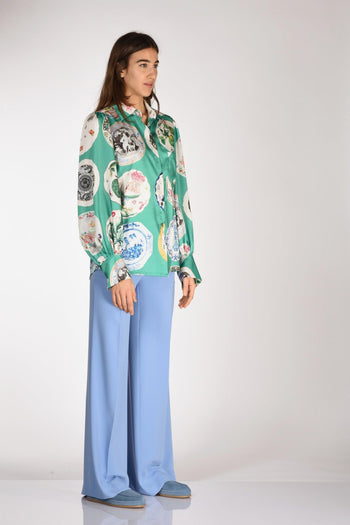 Camicia Stampa Verde/multicolor Donna - 4