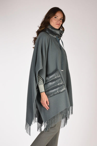 Poncho Warmy Azzurro Scuro Donna