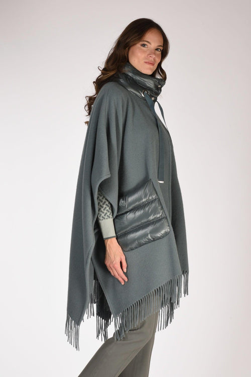 Poncho Warmy Azzurro Scuro Donna