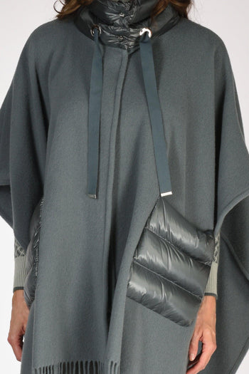 Poncho Warmy Azzurro Scuro Donna - 4