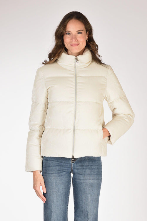 Piumino Velluto Beige Donna