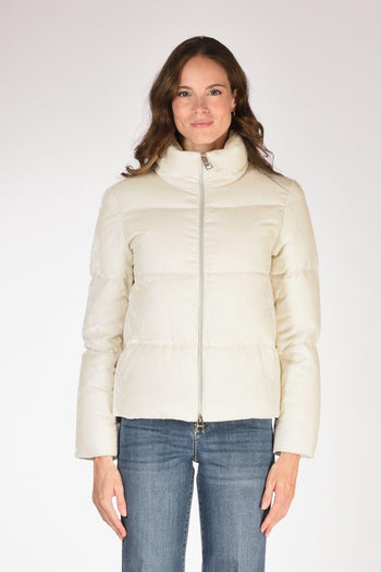 Piumino Velluto Beige Donna - 2