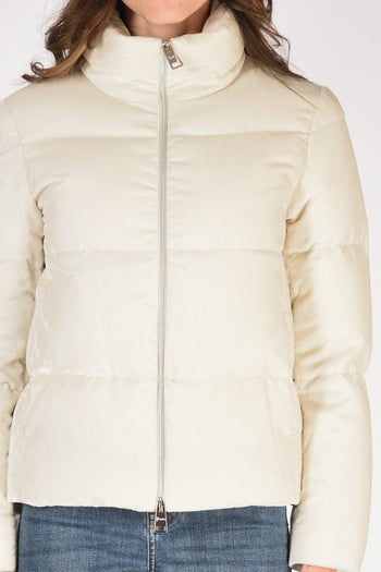 Piumino Velluto Beige Donna - 3