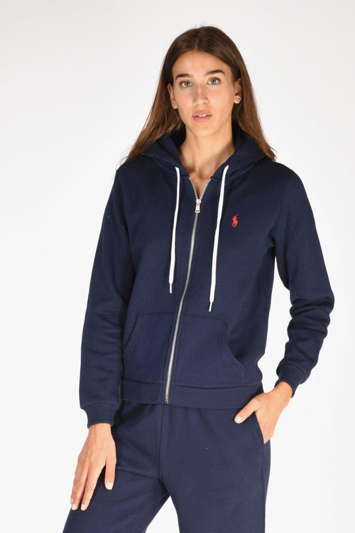 Felpa Full Zip Blu Donna