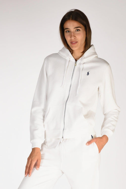 Felpa Full Zip Bianco Donna