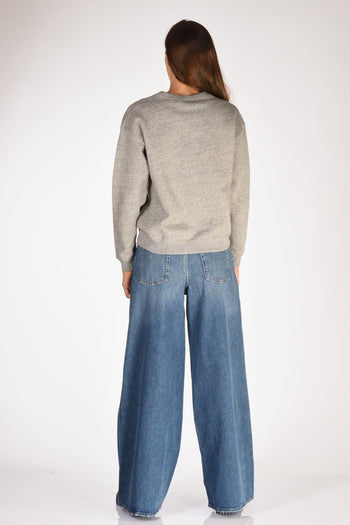 Felpa Girocollo Grigio Donna - 5