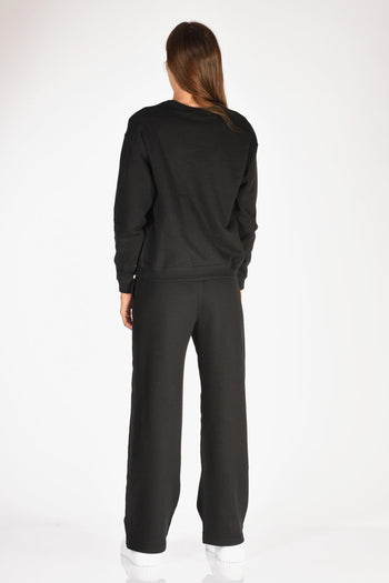 Felpa Girocollo Nero Donna - 5