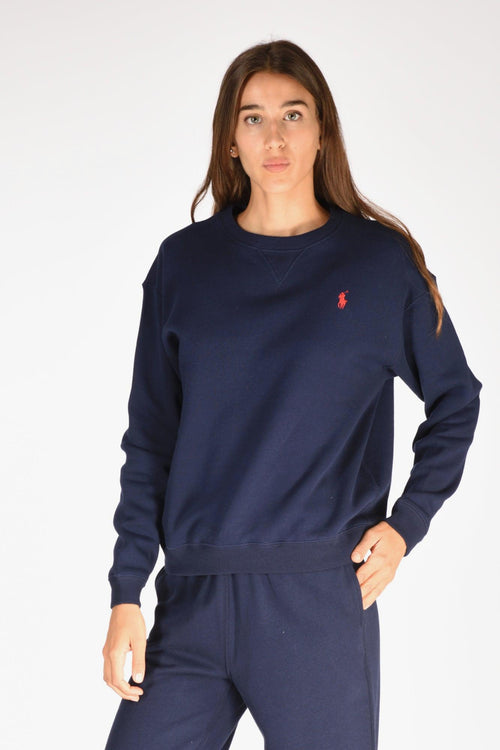 Felpa Girocollo Blu Donna