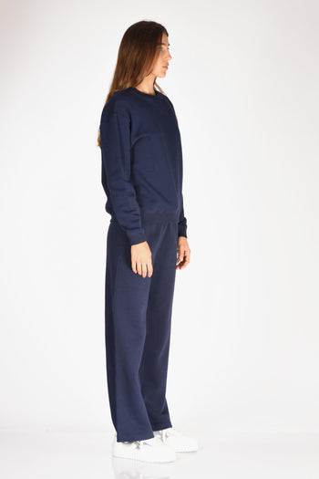 Felpa Girocollo Blu Donna - 4