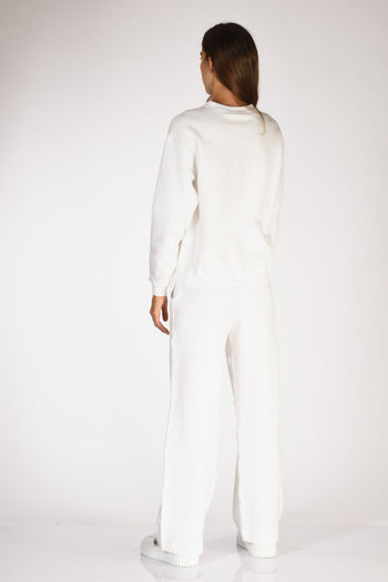 Felpa Girocollo Bianco Donna - 5