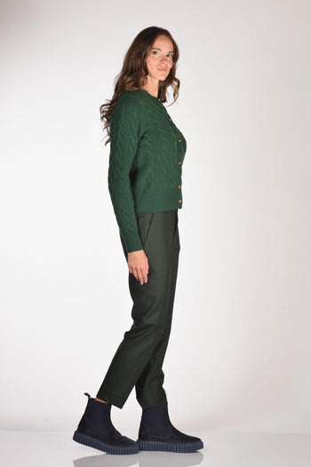 Cardigan Polo Verde Donna - 4