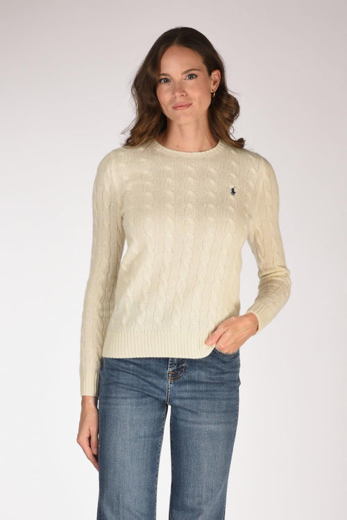 Maglia Polo Bianco Naturale Donna