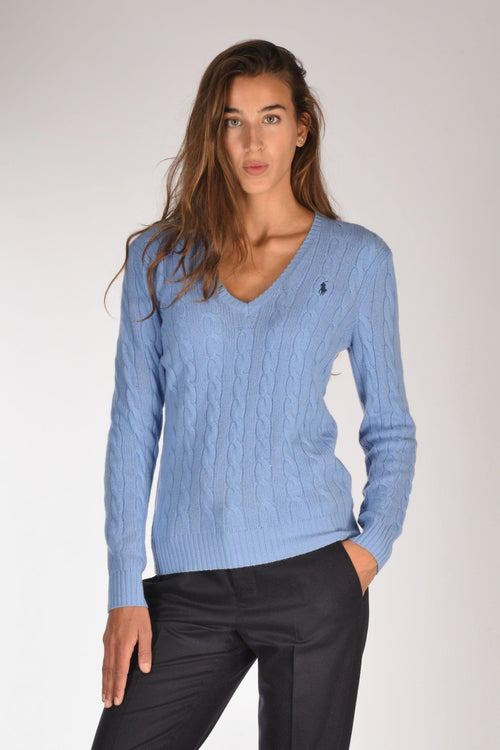 Maglia V Polo Azzurro Donna