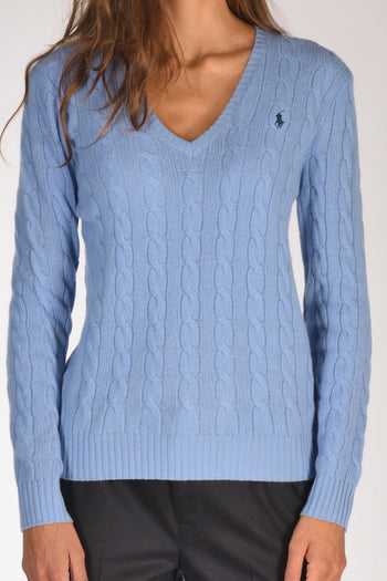 Maglia V Polo Azzurro Donna - 3