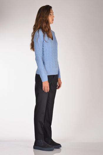 Maglia V Polo Azzurro Donna - 4