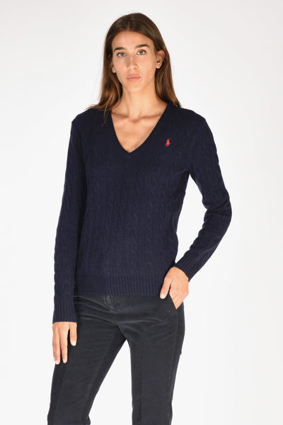 Maglia V Polo Blu Donna