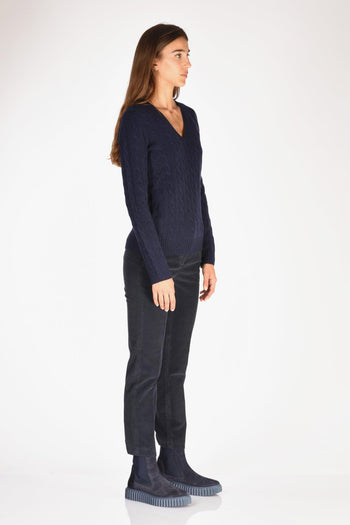 Maglia V Polo Blu Donna - 4