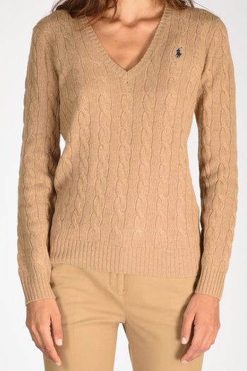 Maglia V Polo Beige Donna - 3