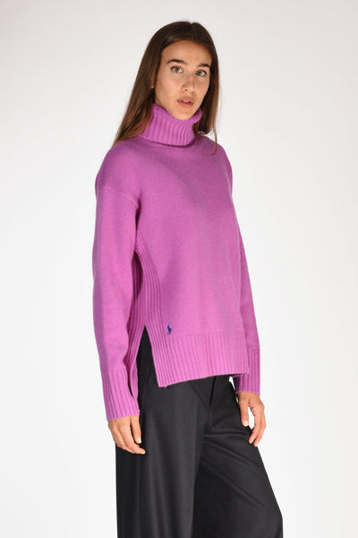 Collo Alto Polo Viola Chiaro Donna