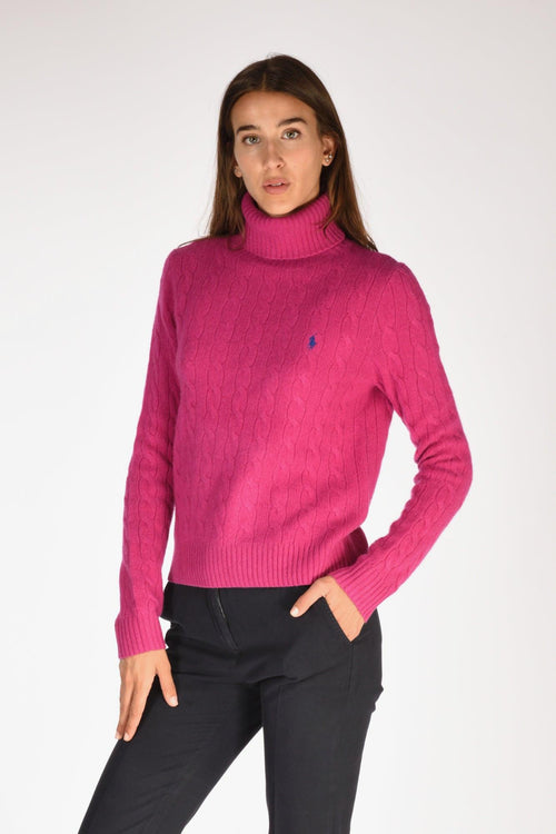 Collo Alto Polo Fucsia Donna