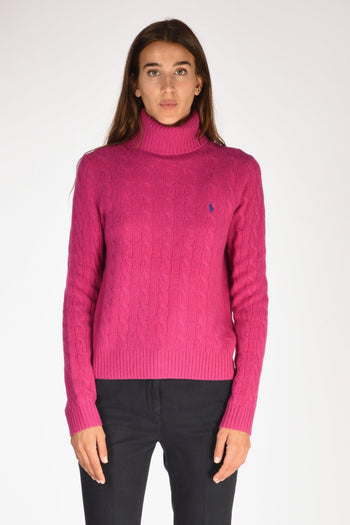 Collo Alto Polo Fucsia Donna - 2