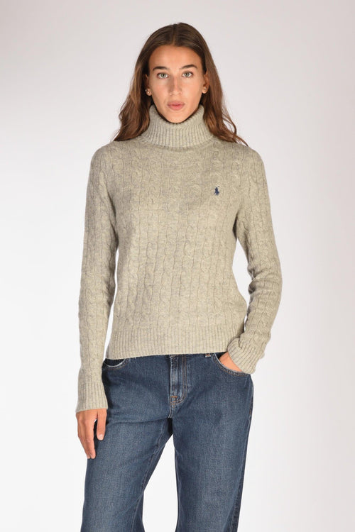 Collo Alto Polo Grigio Donna