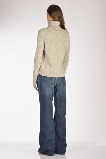 Collo Alto Polo Grigio Donna - 5