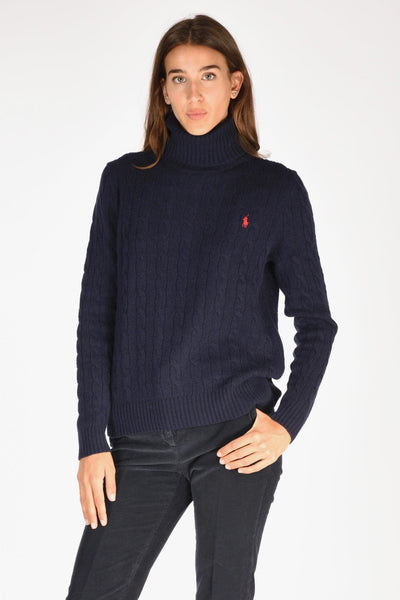 Collo Alto Polo Blu Donna