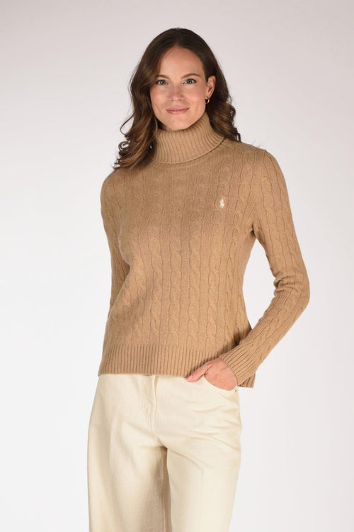 Collo Alto Polo Beige Donna