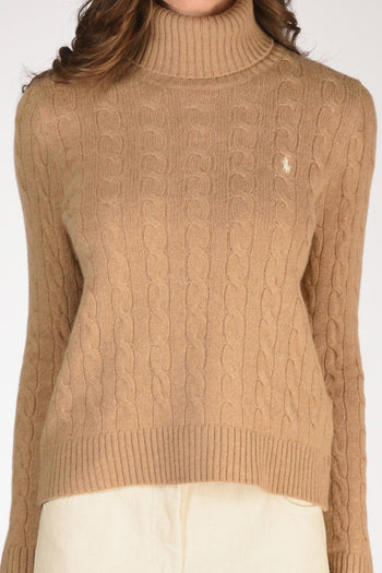 Collo Alto Polo Beige Donna - 3