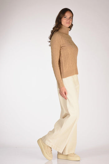 Collo Alto Polo Beige Donna - 4