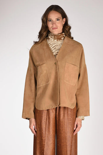 Giacca Pelle Beige Donna - 2