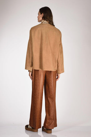 Giacca Pelle Beige Donna - 5